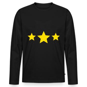 Étoiles étoiles t-shirt design cadeau idée cadeau - T-shirt manches longues Premium bio Homme - noir - Devant - Nico (187cm)