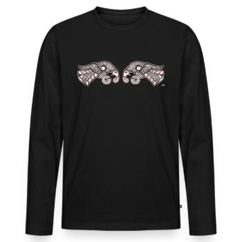 Corbeaux du Nord - T-shirt manches longues Premium bio Homme - noir - Devant - Nico (187cm)