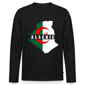 Algeria - Men's Premium Organic Long Sleeve Shirt - black - Front - Nico (187cm)