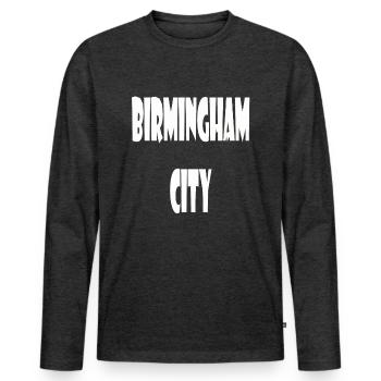 Birmingham City - Men's Premium Organic Long Sleeve Shirt - heather anthracite - Front - Nico (187cm)