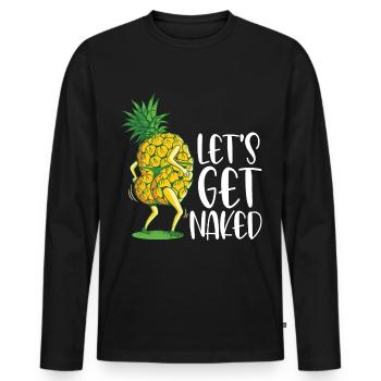 Ananas - Männer Premium Bio Langarmshirt - Schwarz - Vorne - Nico (187cm)