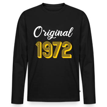 Né 1972 Original millésime 1972 Cadeau - T-shirt manches longues Premium bio Homme - noir - Devant - Nico (187cm)