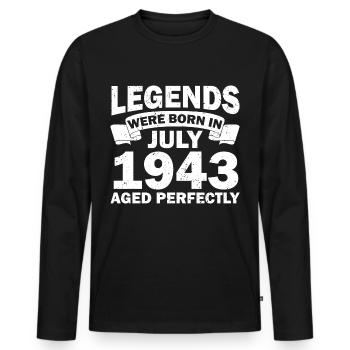 78. Geburtstag Juli Jahrgang 1943 Geschenkidee - Männer Premium Bio Langarmshirt - Schwarz - Vorne - Nico (187cm)