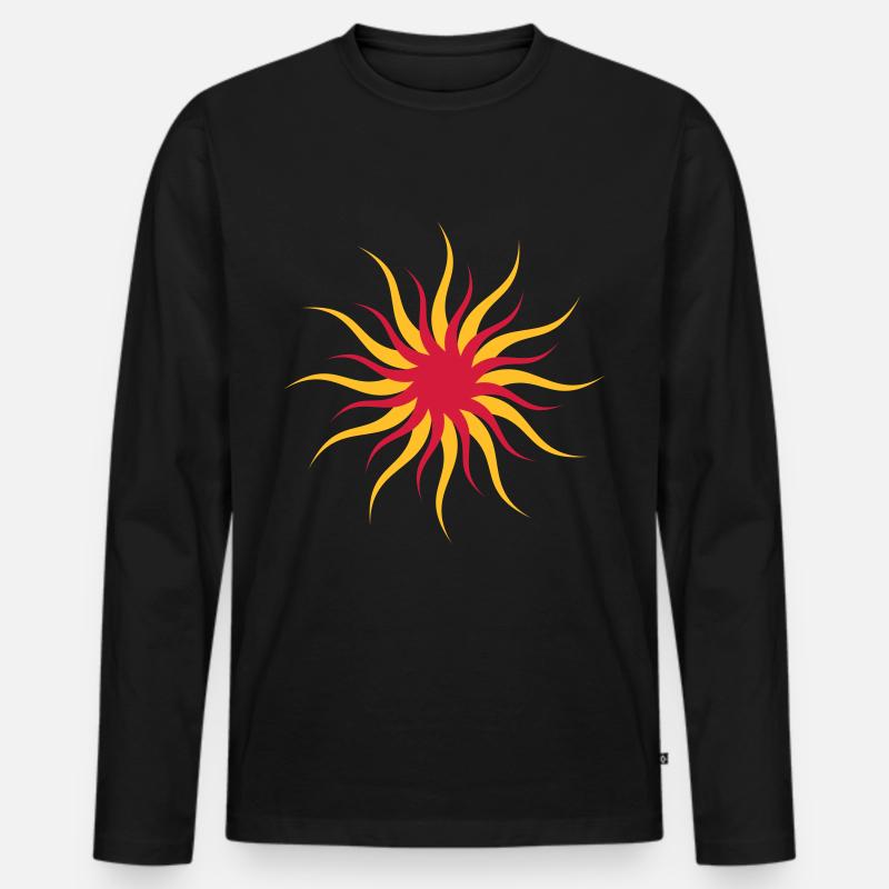 Sonne - Männer Premium Bio Langarmshirt - Schwarz