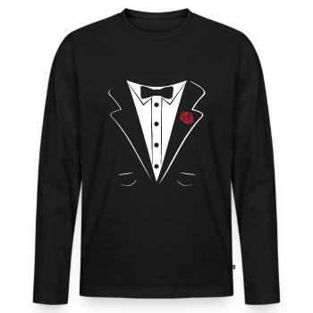 FILIGRAN TUXEDO TUXEDO SUIT SHIRT - T-shirt manches longues Premium bio Homme - noir - Devant - Nico (187cm)