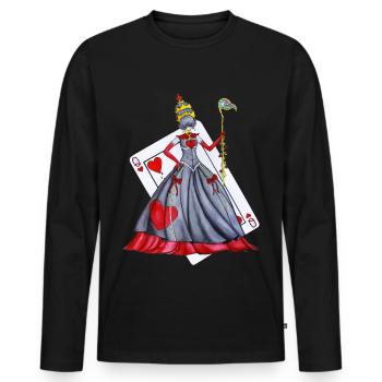 Königin der Herzen - Männer Premium Bio Langarmshirt - Schwarz - Vorne - Nico (187cm)