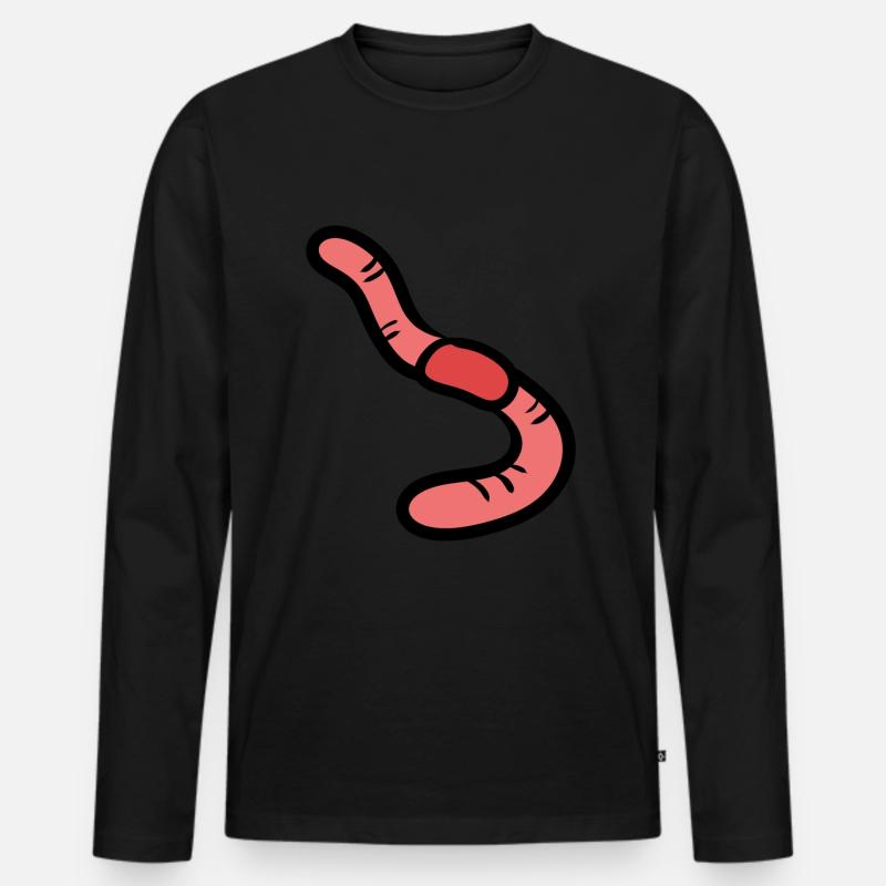Regenwurm - Earthworm - Männer Premium Bio Langarmshirt - Schwarz