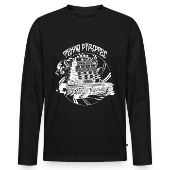 Tekno Nomads Pirate Sound System - Men's Premium Organic Long Sleeve Shirt - black - Front - Nico (187cm)