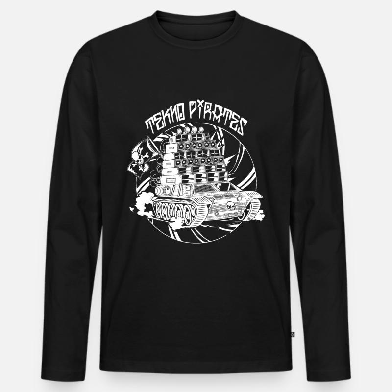Tekno Nomads Pirate Sound System - Maglia a manica lunga ecologica premium da uomo - nero