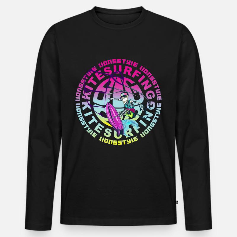 kitesurfen - Männer Premium Bio Langarmshirt - Schwarz