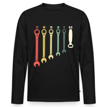 Car Mechanic Gift - Men's Premium Organic Long Sleeve Shirt - black - Front - Nico (187cm)