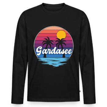 Lake Garda Holidaymakers Lake Garda - Men's Premium Organic Long Sleeve Shirt - black - Front - Nico (187cm)