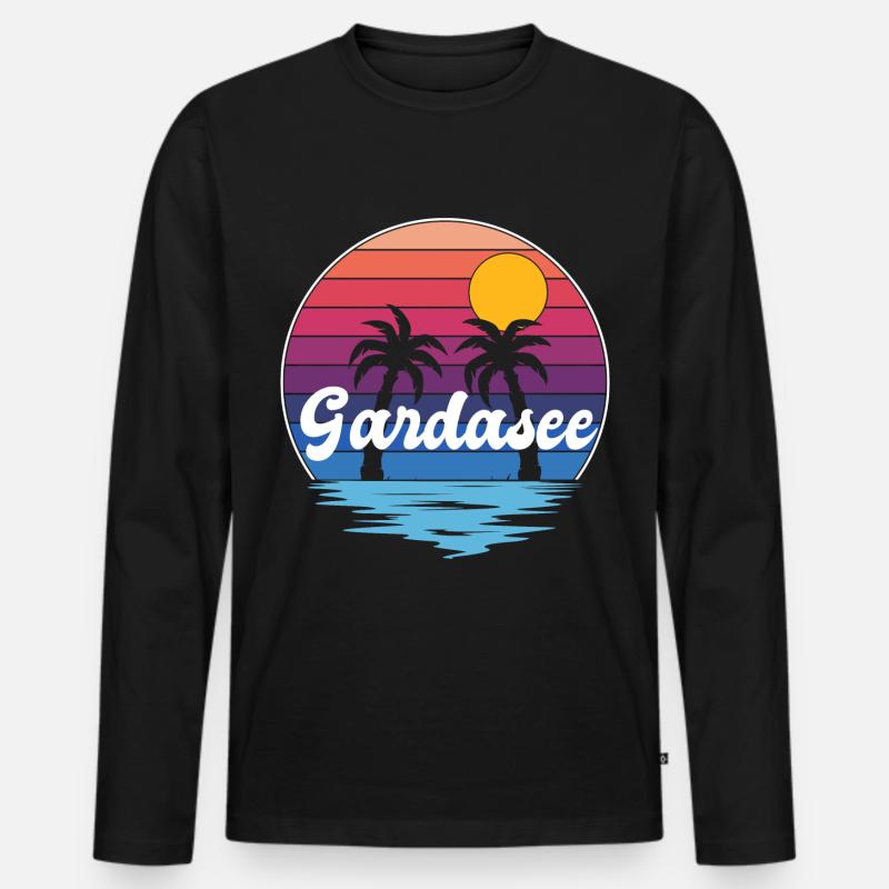 Gardasee Urlauber Gardasee - Männer Premium Bio Langarmshirt - Schwarz