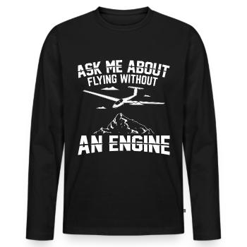 Gliding Gift Idea | Glider Gliding Gliding - Men's Premium Organic Long Sleeve Shirt - black - Front - Nico (187cm)