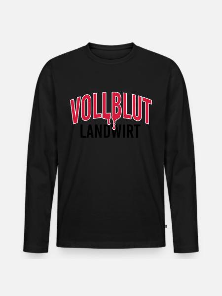 Vollblut Landwirt - Männer Premium Bio Langarmshirt - Schwarz