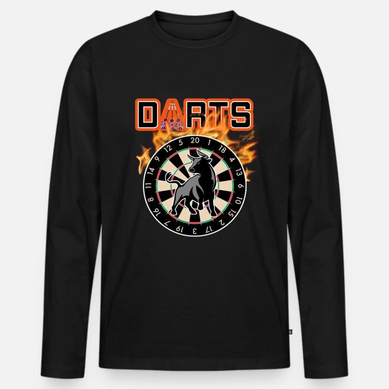 Darts Bullseye - Männer Premium Bio Langarmshirt - Schwarz