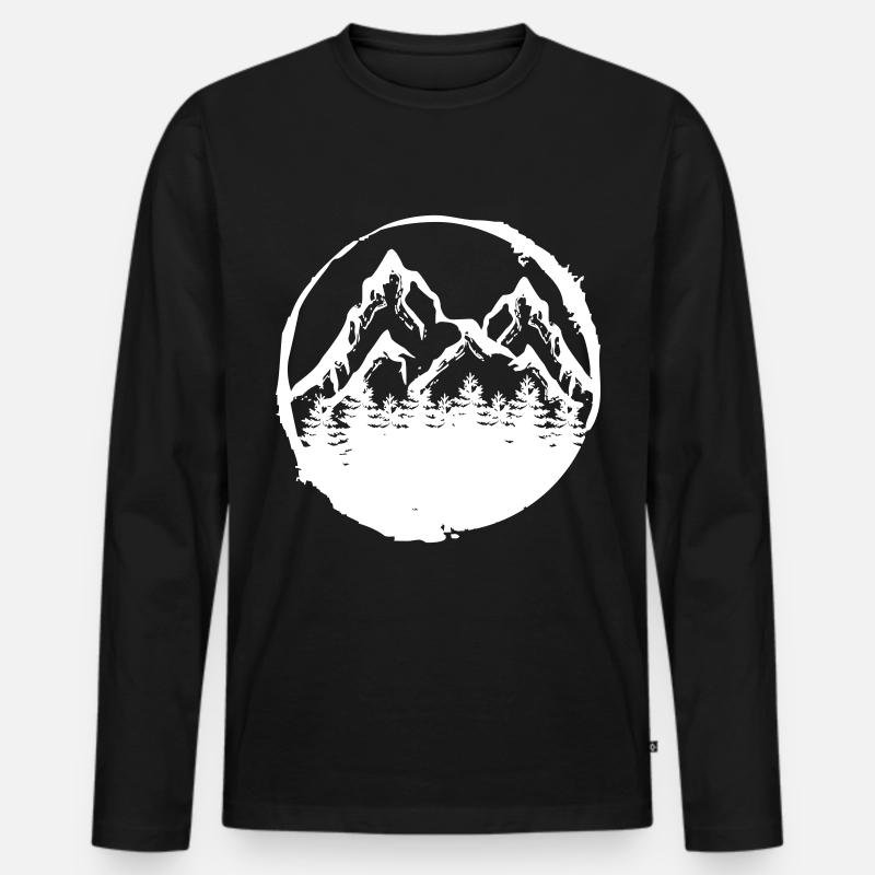 Wald Baum Förster Geschenk - Männer Premium Bio Langarmshirt - Schwarz