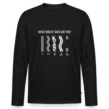 Which skityp are you? Funny apres ski shirt - Men's Premium Organic Long Sleeve Shirt - black - Front - Nico (187cm)
