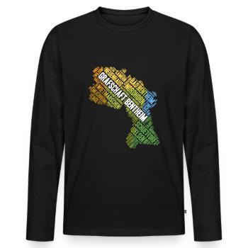 Shirt Grafschaft Bentheim - Geschenkidee - Männer Premium Bio Langarmshirt - Schwarz - Vorne - Nico (187cm)