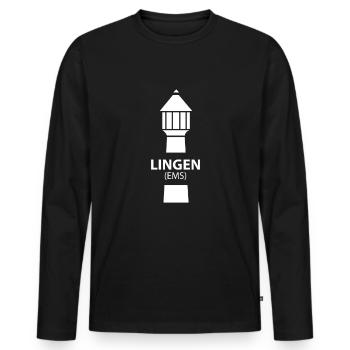 Lingen Ems Wasser Turm Stadt - Männer Premium Bio Langarmshirt - Schwarz - Vorne - Nico (187cm)