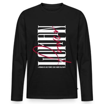 Woman Power by ART8NS - Men's Premium Organic Long Sleeve Shirt - black - Front - Nico (187cm)