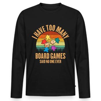 I read the rules, funny board game - Men's Premium Organic Long Sleeve Shirt - black - Front - Nico (187cm)