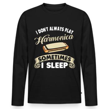 Harmonica Instrument de musique Harmonica - T-shirt manches longues Premium bio Homme - noir - Devant - Nico (187cm)