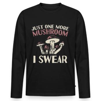 Plus qu’un champignon je le jure - Champignons Cadeaux - T-shirt manches longues Premium bio Homme - noir - Devant - Nico (187cm)