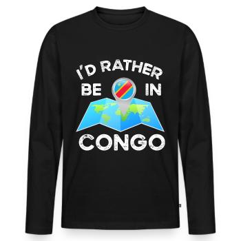 Congo - T-shirt manches longues Premium bio Homme - noir - Devant - Nico (187cm)