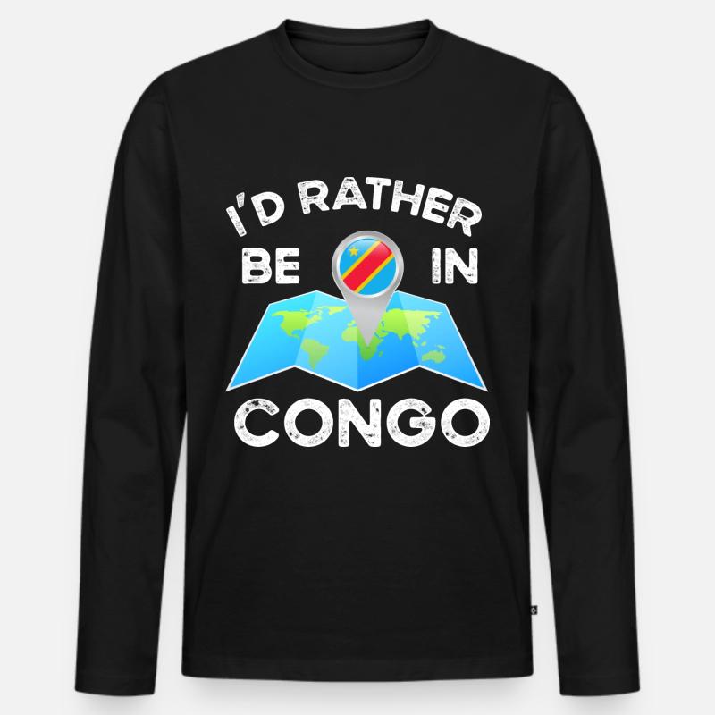 Kongo - Männer Premium Bio Langarmshirt - Schwarz