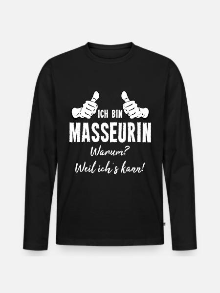 Masseurin - Männer Premium Bio Langarmshirt - Schwarz