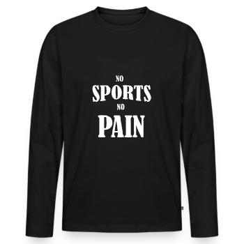 No sports no Pain Sportmuffel Anti Sport Tea - Men's Premium Organic Long Sleeve Shirt - black - Front - Nico (187cm)