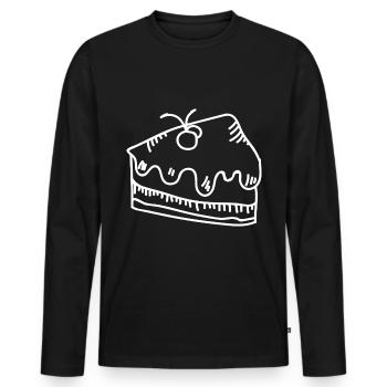 Gâteau - T-shirt manches longues Premium bio Homme - noir - Devant - Nico (187cm)