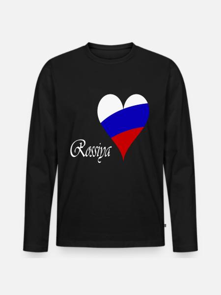 Russie Design - T-shirt manches longues Premium bio Homme - noir