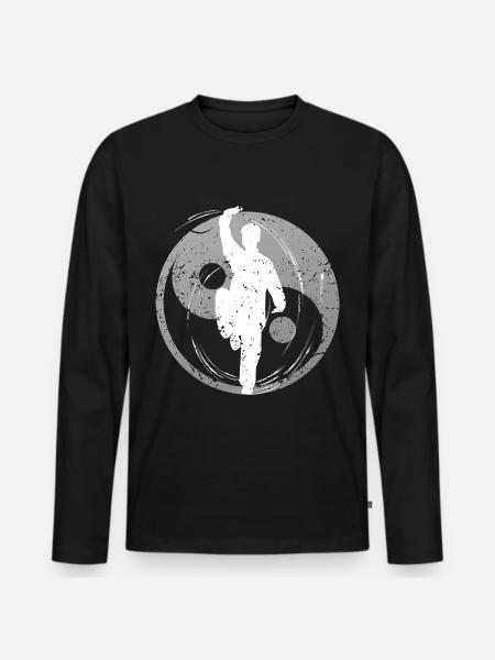 Qigong Tai-Chi Chigong Medytacja Sztuki walki - Ekologiczna męska koszulka z długim rękawem Premium - czarny