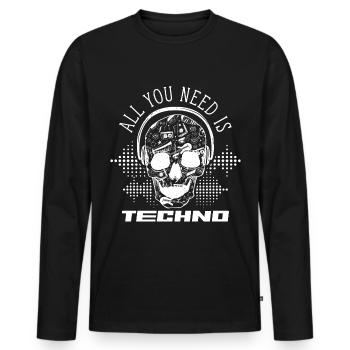 Hardstyle DJ Techno Hard Style Musik - Männer Premium Bio Langarmshirt - Schwarz - Vorne - Nico (187cm)