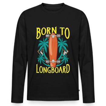 Born To Longboard - Longboarder - Männer Premium Bio Langarmshirt - Schwarz - Vorne - Nico (187cm)