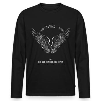 Guardian Angel Shirt - Men's Premium Organic Long Sleeve Shirt - black - Front - Nico (187cm)