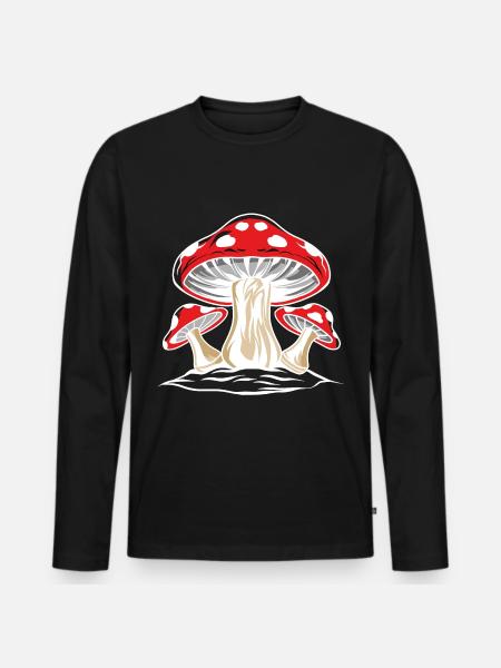 Toadstool the most famous mushroom - Men's Premium Organic Long Sleeve Shirt - black