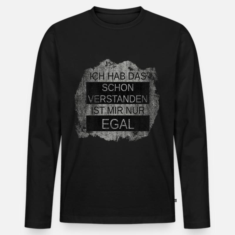MIR DICH EGAL - Männer Premium Bio Langarmshirt - Schwarz
