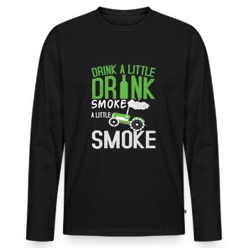 Cadeau d'agriculture de tracteur de fermier - T-shirt manches longues Premium bio Homme - noir - Devant - Nico (187cm)