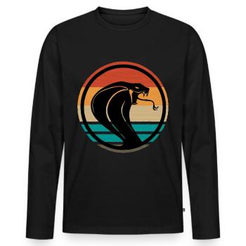 Cobras - T-shirt manches longues Premium bio Homme - noir - Devant - Nico (187cm)