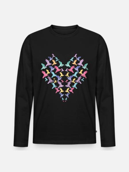origami - Men's Premium Organic Long Sleeve Shirt - black