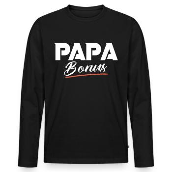 Dad gift bonus father-in-law dad humor - Men's Premium Organic Long Sleeve Shirt - black - Front - Nico (187cm)