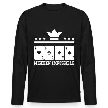 Poker Pokern Ass Casino Hold'em All In Geschenk - Männer Premium Bio Langarmshirt - Schwarz - Vorne - Nico (187cm)