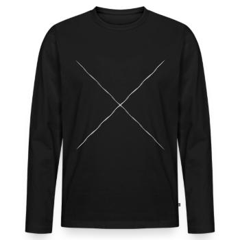 X - Men's Premium Organic Long Sleeve Shirt - black - Front - Nico (187cm)