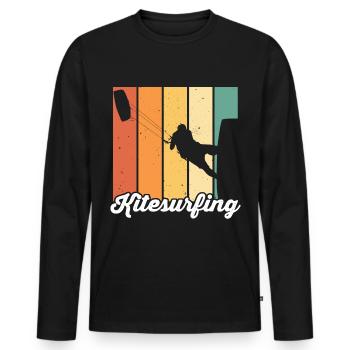 Kitesurfen Kiteboarding Kite Kiten - Männer Premium Bio Langarmshirt - Schwarz - Vorne - Nico (187cm)