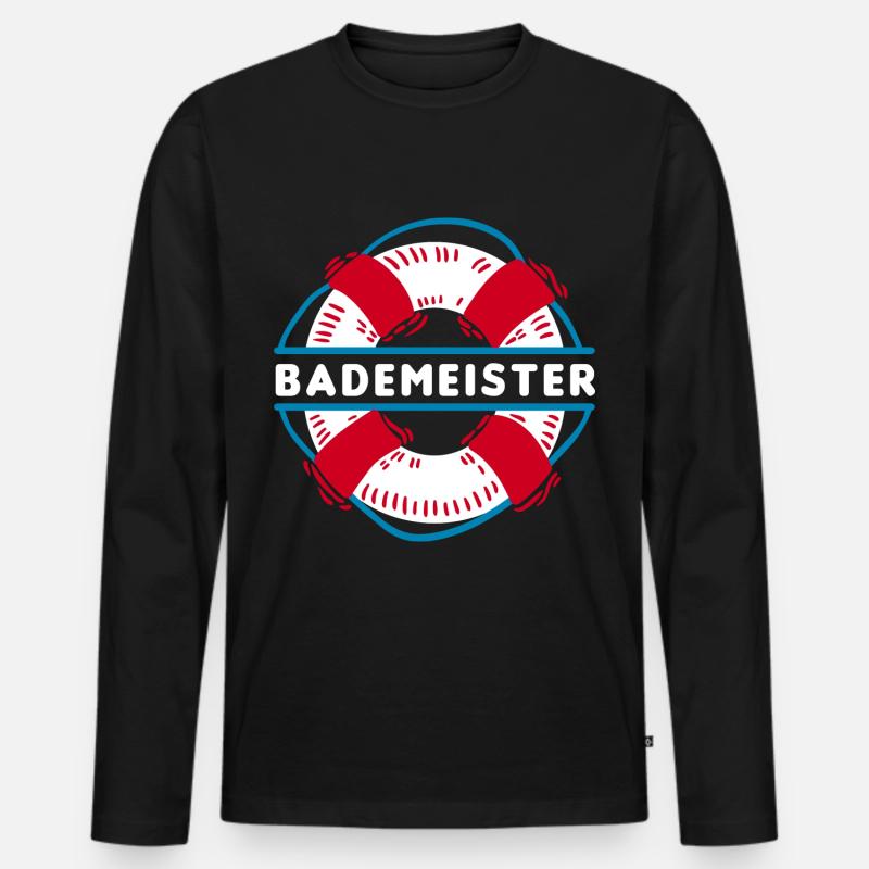 Poolboy Poolboy Sommer - Männer Premium Bio Langarmshirt - Schwarz