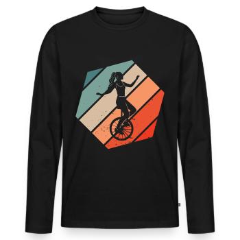 Monocycle monocycle monocycle monocycle monocycle - T-shirt manches longues Premium bio Homme - noir - Devant - Nico (187cm)