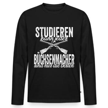 Studieren Büchsenmacher - Männer Premium Bio Langarmshirt - Schwarz - Vorne - Nico (187cm)